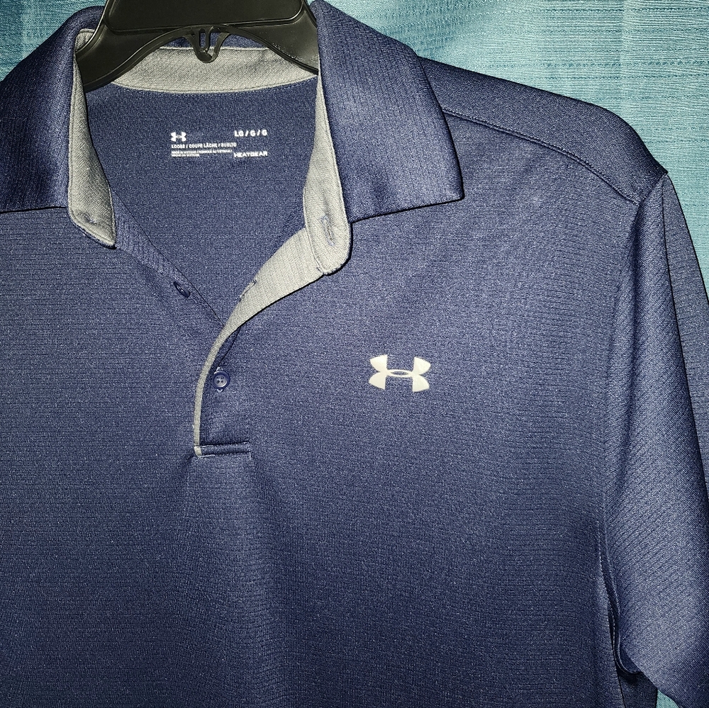 Under Armour Dark Blue Polo Shirt - Picture 3 of 5